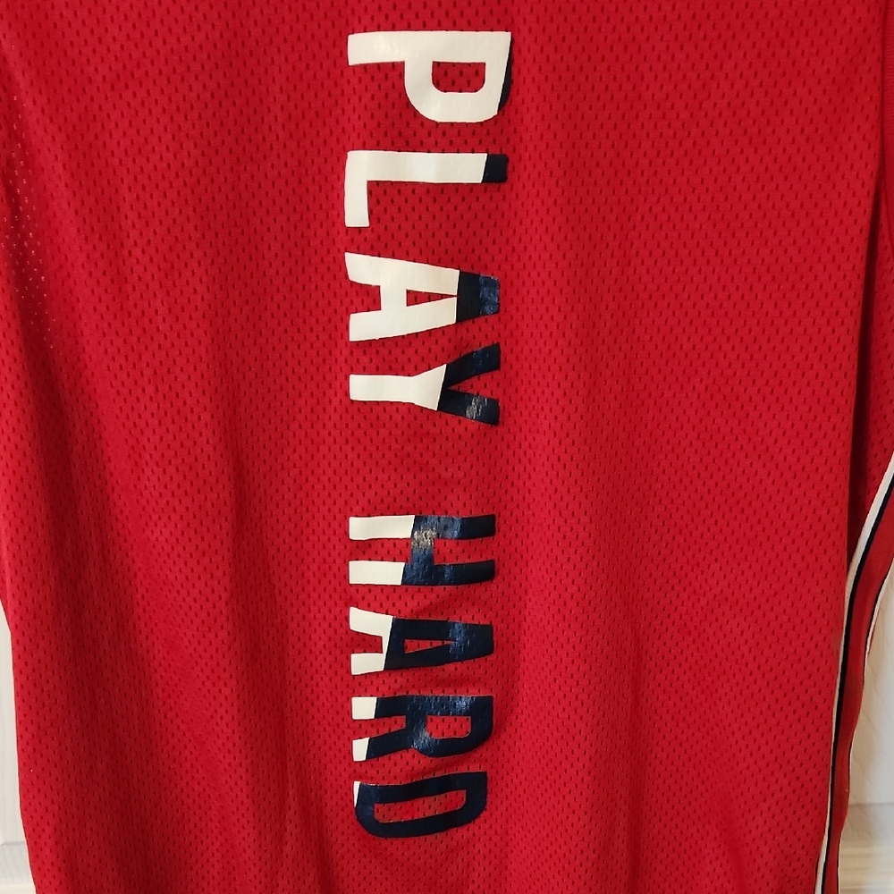Bold Red Kids Tank Top with 'Play Hard' Design
